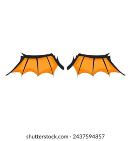 vampire wings dragon cartoon. tribal flame, angel cute, hell fantasy vampire wings dragon sign. isolated symbol vector illustration