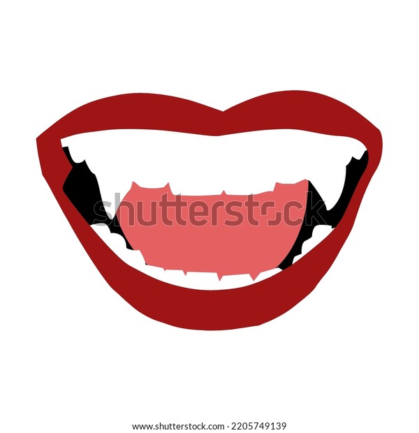 Vampire Womans Mouth Lips Teeth Fangs Stock Vector (royalty Free 