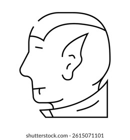 vampires fear line icon vector. vampires fear sign. isolated contour symbol black illustration