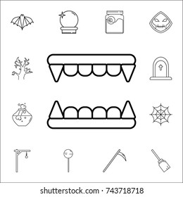 Vampire's teeth icon halloween icon. Set of Halloween icons on white background