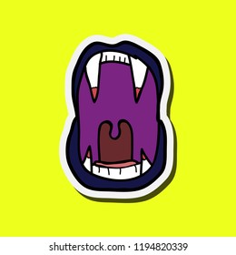 vampire's teeth icon isolated vector art