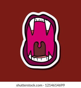 vampire's teeth icon isolated vector art