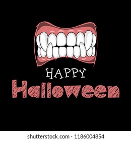 Vampire's teeth icon on neutral background. Vector art.