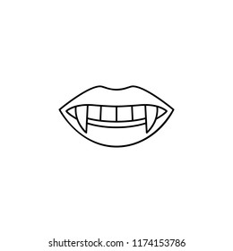 Vampire's teeth icon. Simple outline vector of Halloween set for UI and UX, website or mobile application