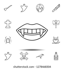 Vampire's teeth icon. Simple outline vector element of Halloween icons set for UI and UX, website or mobile application