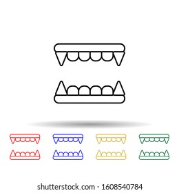 vampire's teeth multi color style icon. simple thin line, outline vector of halloween icons for ui and ux, website or mobile application