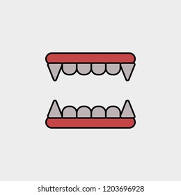 Vampire's teeth outline colored icon