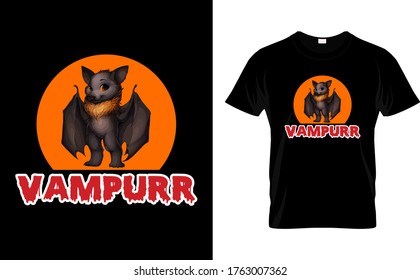 Vampurr-Halloween T shirt Design template vector