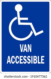 Van Accessible Handicap Parking Sign. Traffic Signs And Symbols.