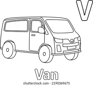 Van Alphabet ABC Coloring Page V