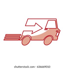 van with arrow delivery service icon