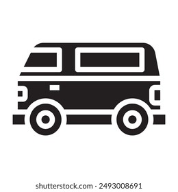 Icono negro de Van. Ilustración vectorial.
