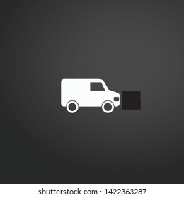 Van Black Side View vector icon. Van Black Side View concept stroke symbol design. Thin graphic elements vector illustration, outline pattern for your web site design, logo, UI. EPS 10.