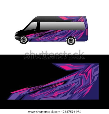 van body wrap template sticker design. modern van modification stickers