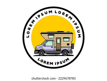 Van box adventure camper illustration badge design
