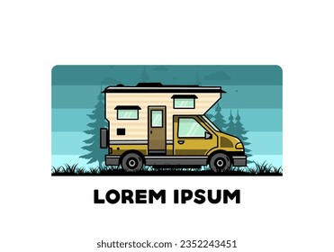 Van box adventure camper illustration badge design