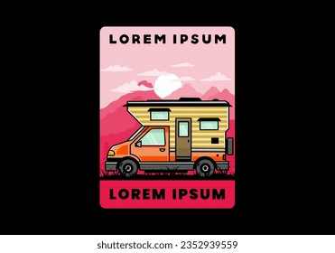 Van box adventure camper illustration badge design