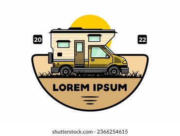 Van box adventure camper illustration badge design