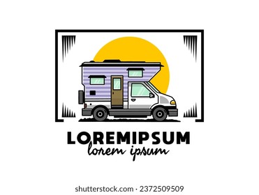 Van box adventure camper illustration badge design