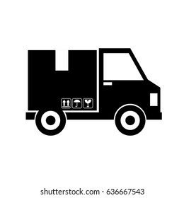 van with box delivery service icon
