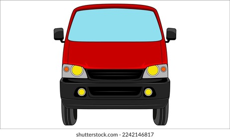 van en un vector de color brillante de coche realista llano ilustración vectorial