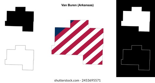 Van Buren County (Arkansas) outline map set