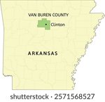 Van Buren County and city of Clinton location on Arkansas state map