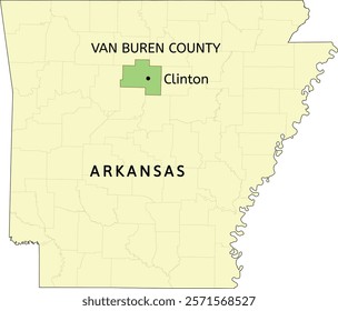 Van Buren County and city of Clinton location on Arkansas state map