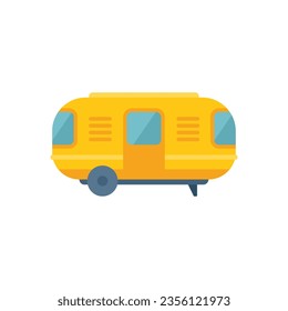 Vector plano de icono de la camioneta. remolque automático. Aislamiento de los viajes de camping