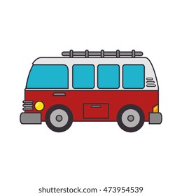 van camper retro vehicle vintage transport vector illustration