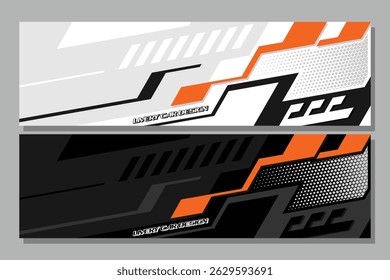 vetor de design de decalque de carro de van. decalque de corpo de van de carga em combinações de cor laranja Modelo de fundo EPS 10