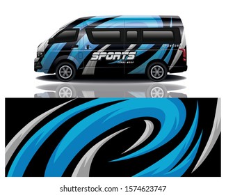 van car decal wrap design vector