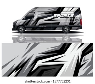 van car decal wrap design vector