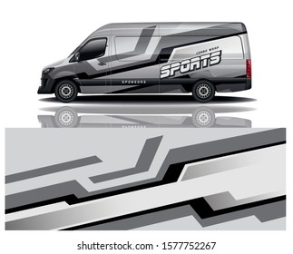 van car decal wrap design vector