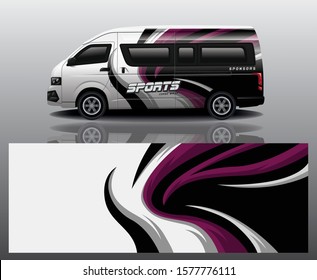 van car decal wrap design vector