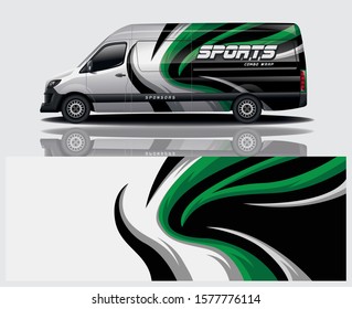 van car decal wrap design vector