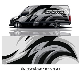van car decal wrap design vector