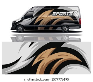 van car decal wrap design vector