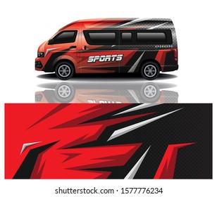 van car decal wrap design vector