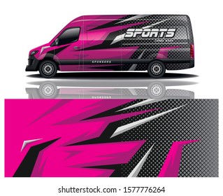 van car decal wrap design vector