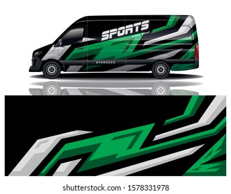 van car decal wrap design vector