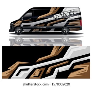 van car decal wrap design vector