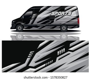 van car decal wrap design vector
