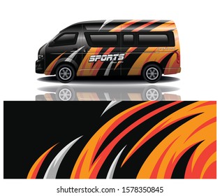 van car decal wrap design vector