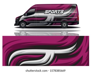 van car decal wrap design vector