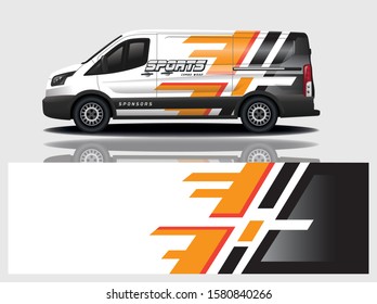 van car decal wrap design vector