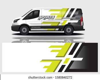 van car decal wrap design vector