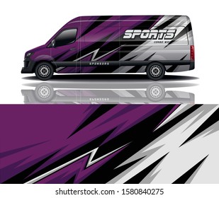 van car decal wrap design vector