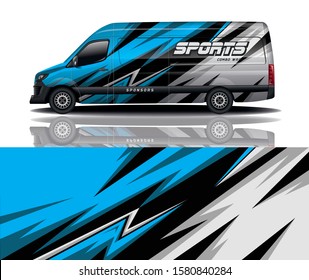 van car decal wrap design vector