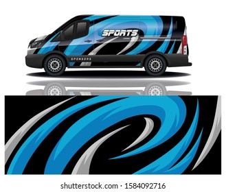 van car decal wrap design vector